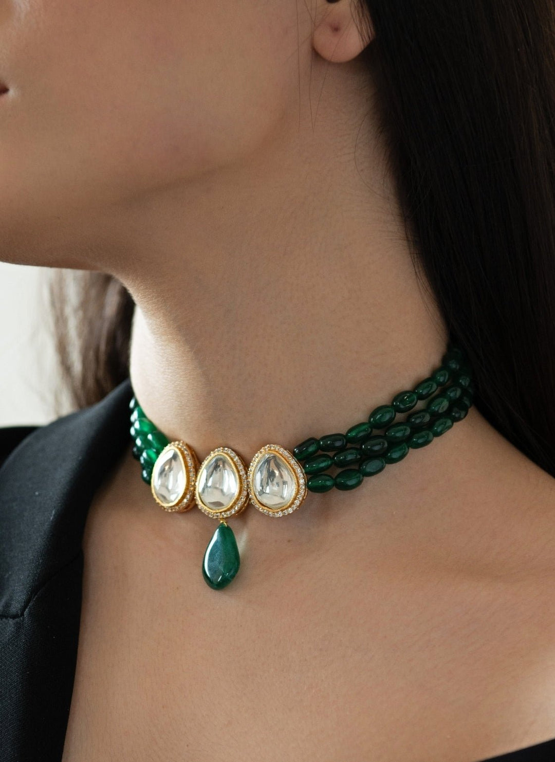 Do Taara Green Polki Choker NecklaceFabilicious Fashion