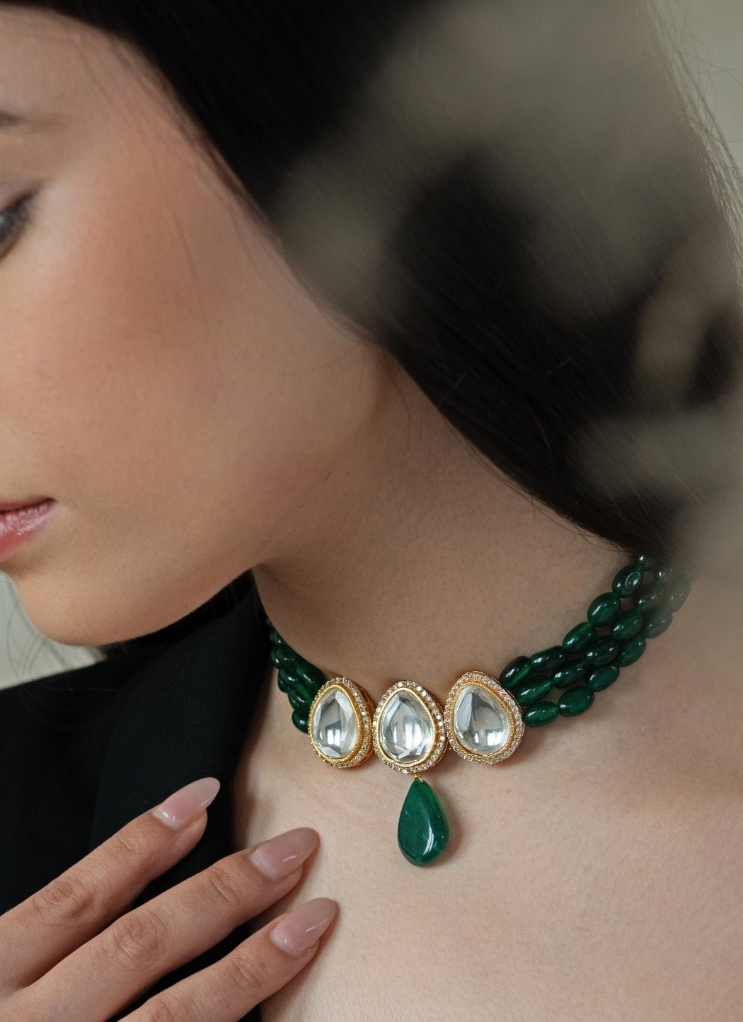 Do Taara Green Polki Choker NecklaceFabilicious Fashion