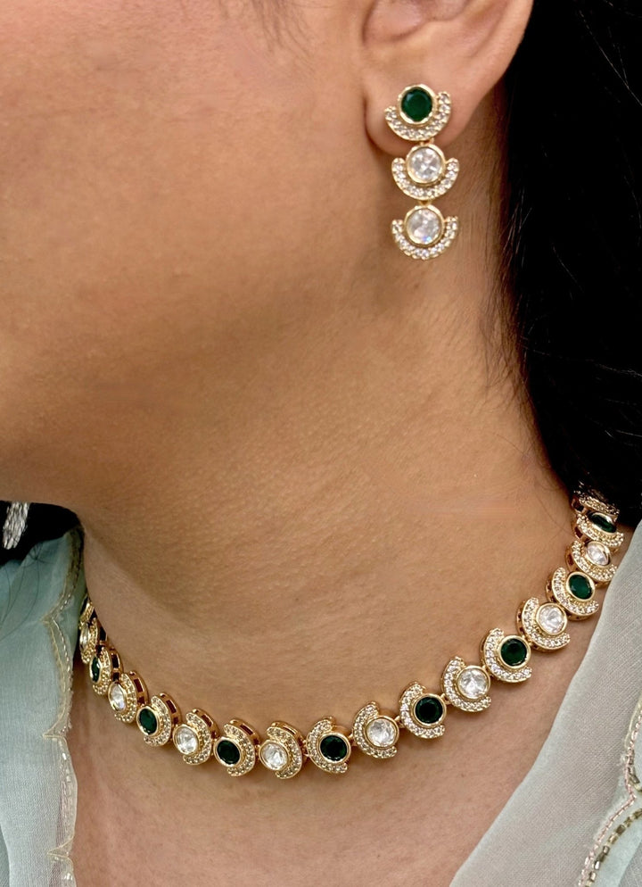 Naymee Green Polki Choker SetFabilicious Fashion