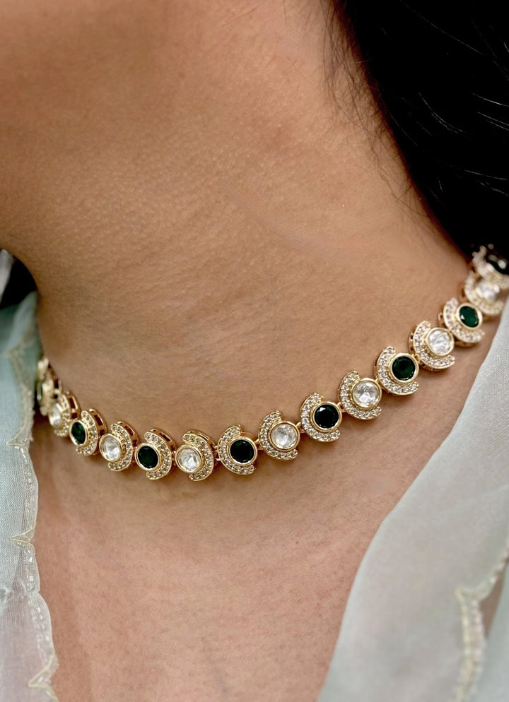 Naymee Green Polki Choker SetFabilicious Fashion