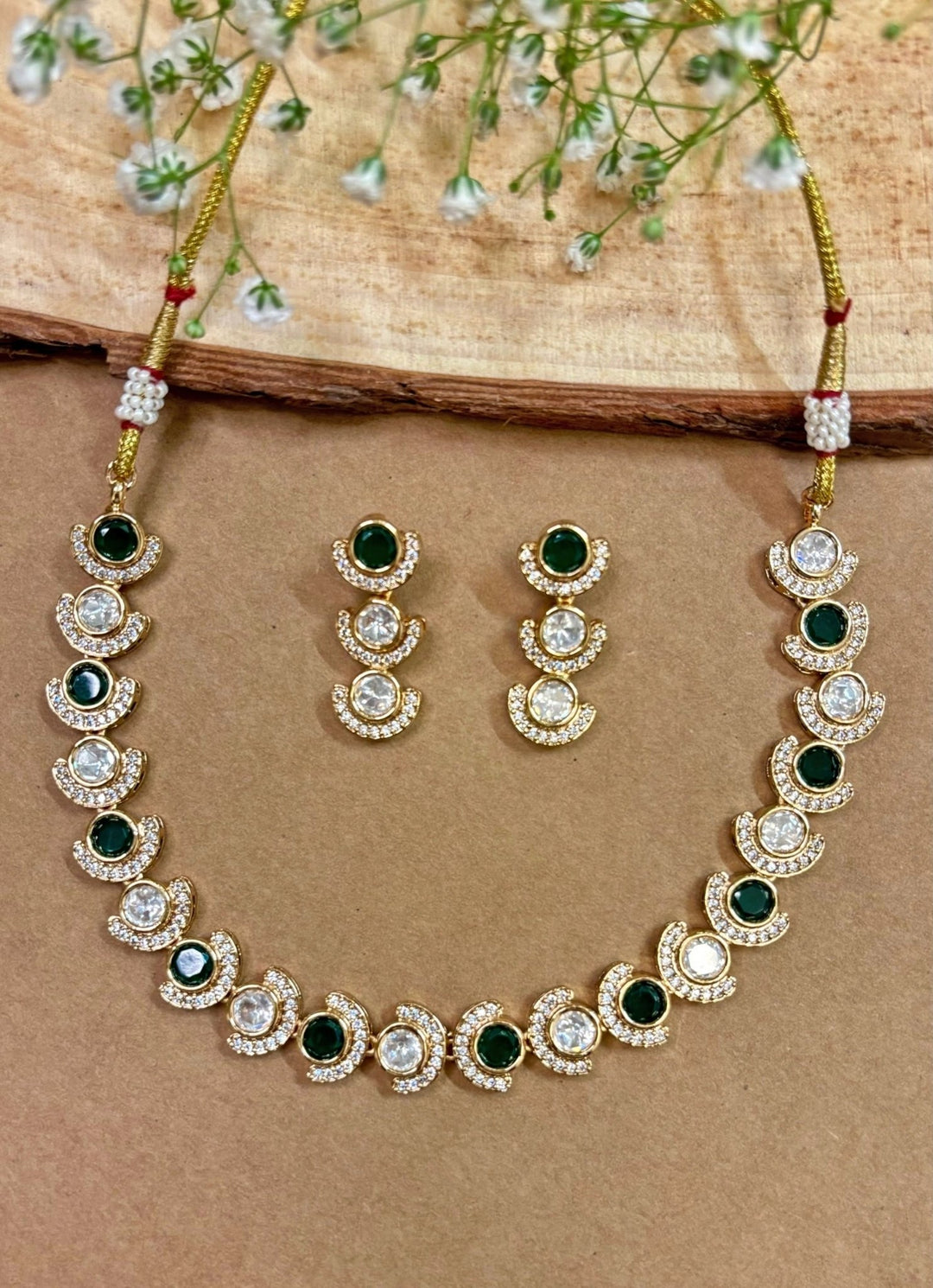 Naymee Green Polki Choker SetFabilicious Fashion