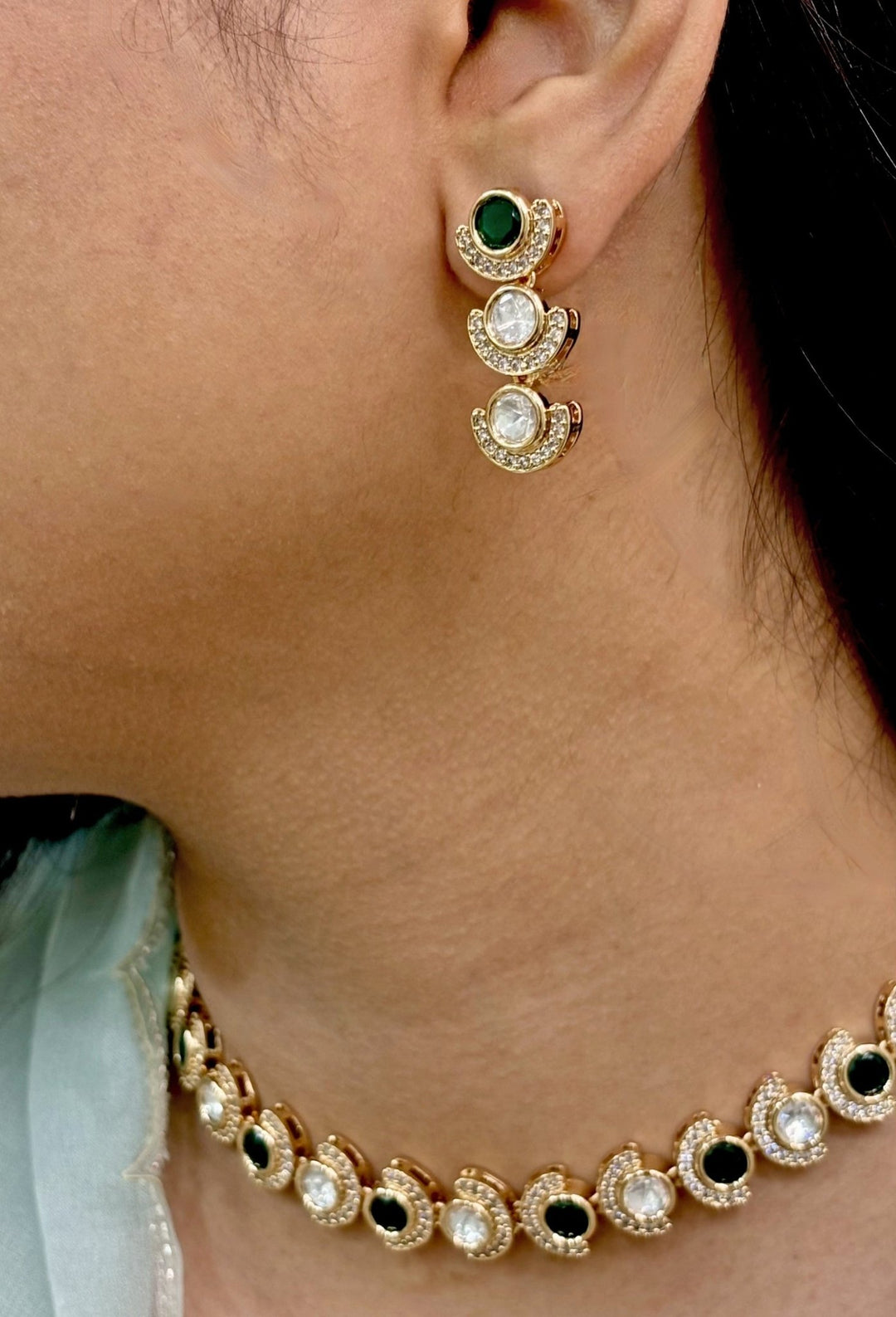 Naymee Green Polki Choker SetFabilicious Fashion
