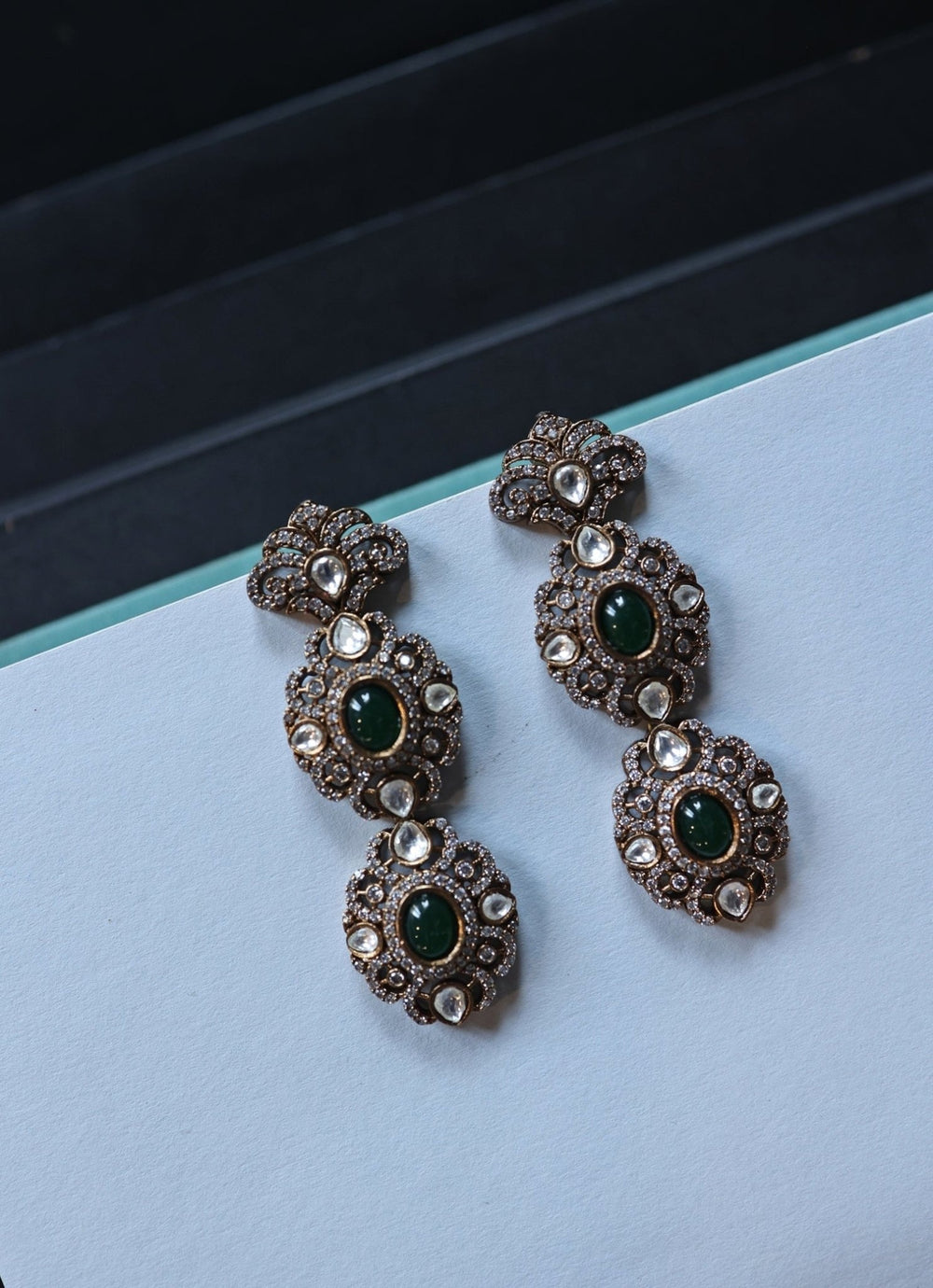 Do Taara Green Polki EarringsFabilicious Fashion