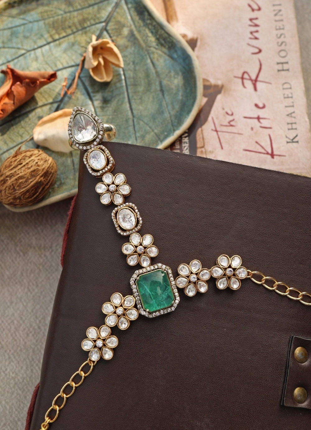 Do Taara Green Polki HathphoolFabilicious Fashion