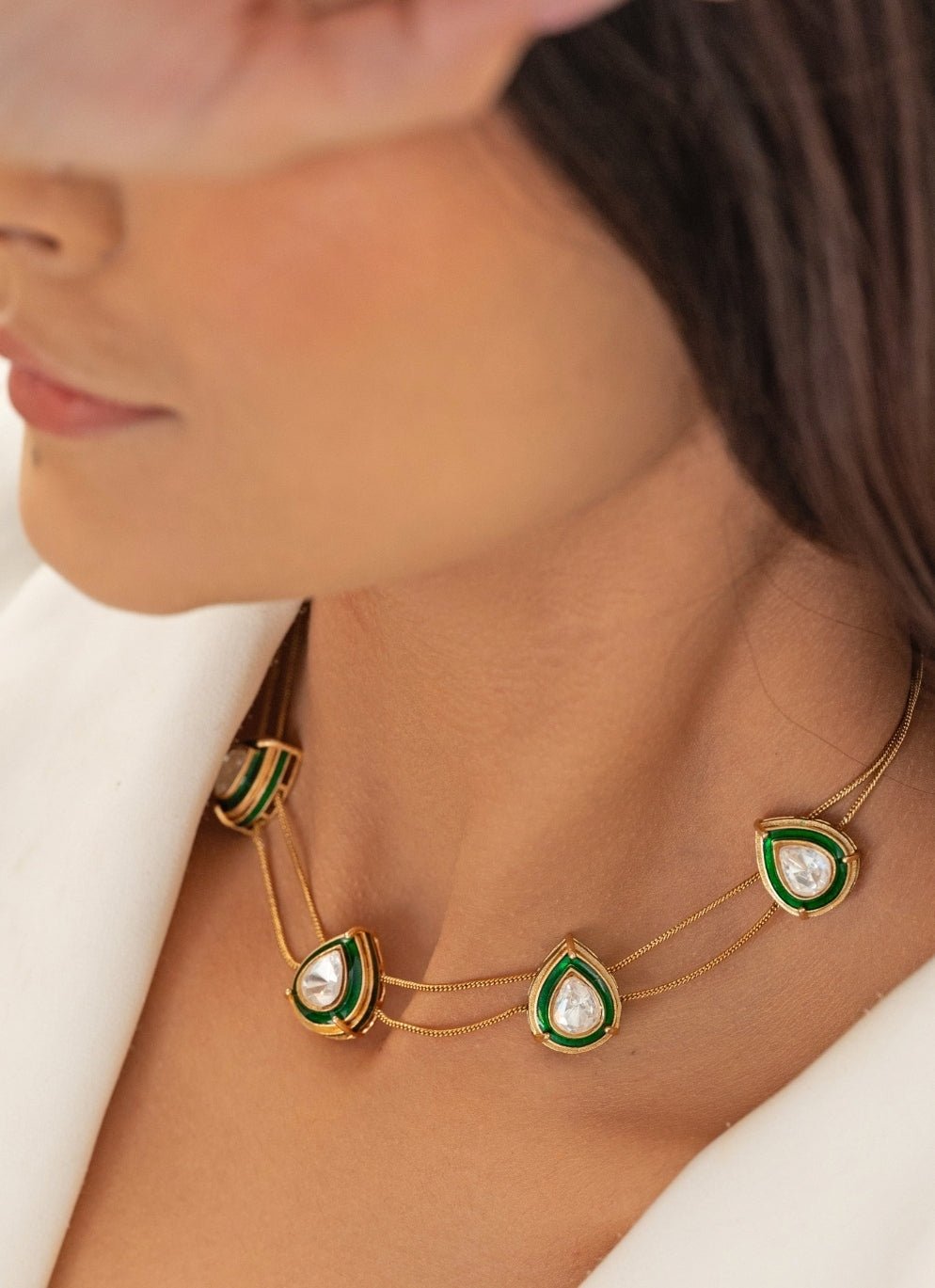 Do Taara Green Polki Necklace SetFabilicious Fashion