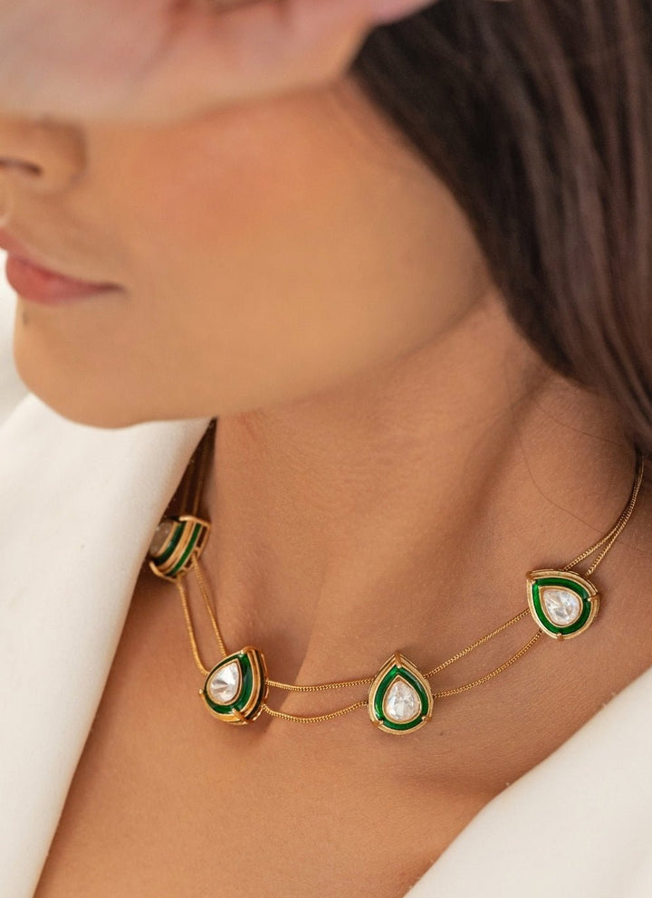 Do Taara Green Polki Necklace SetFabilicious Fashion