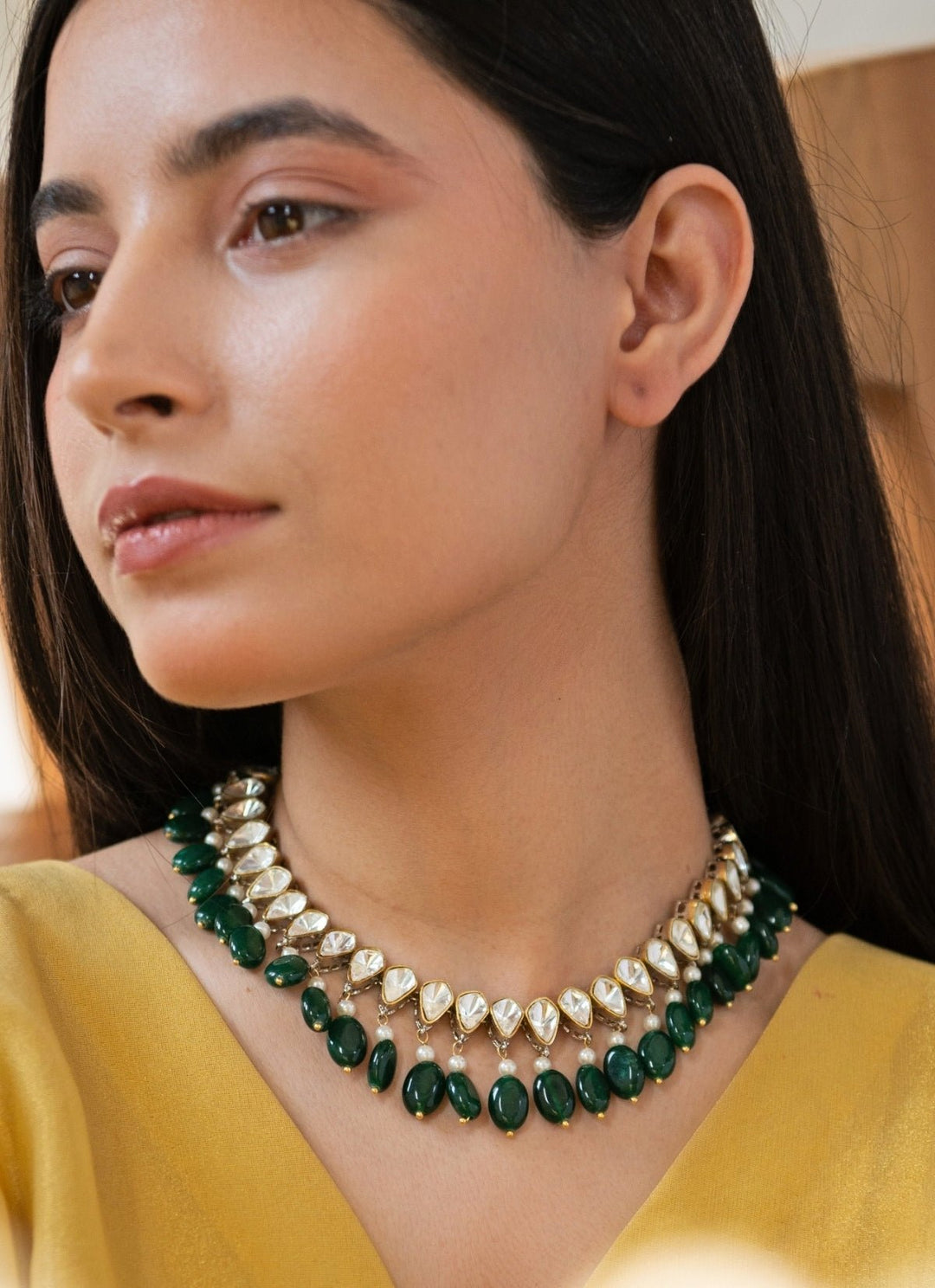 Do Taara Green Polki Necklace SetFabilicious Fashion