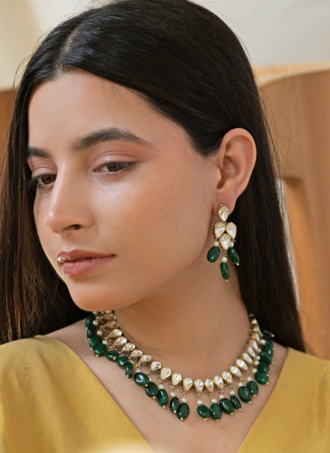 Do Taara Green Polki Necklace SetFabilicious Fashion