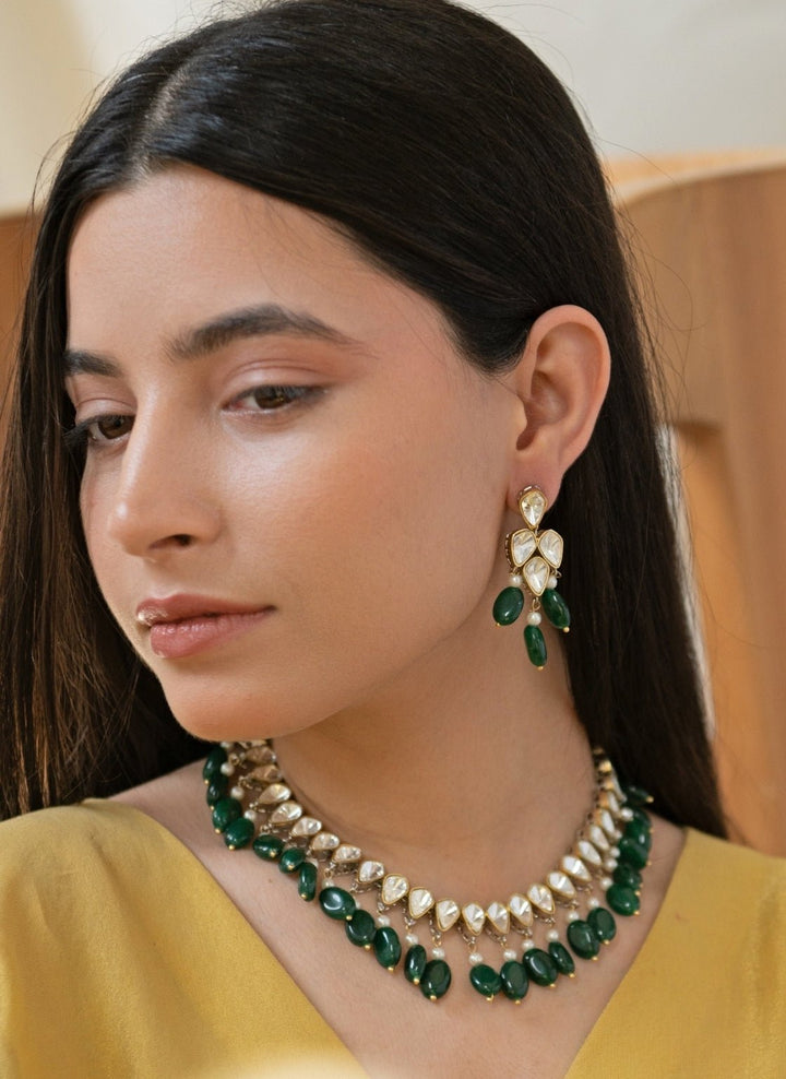 Do Taara Green Polki Necklace SetFabilicious Fashion