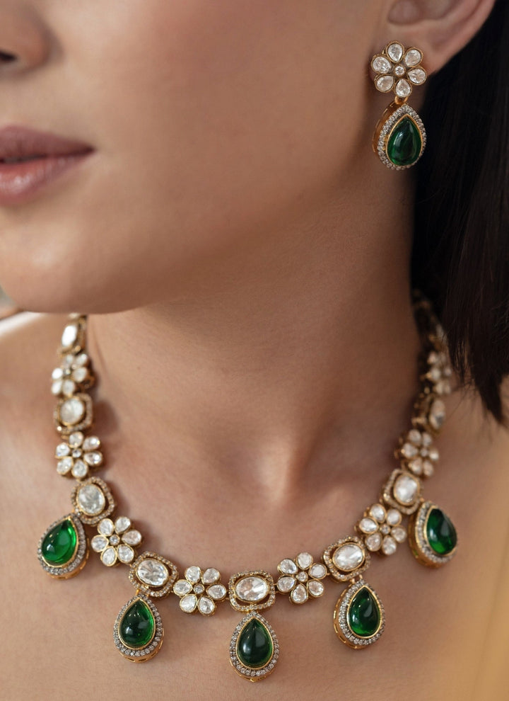 Do Taara Green Polki Necklace SetFabilicious Fashion