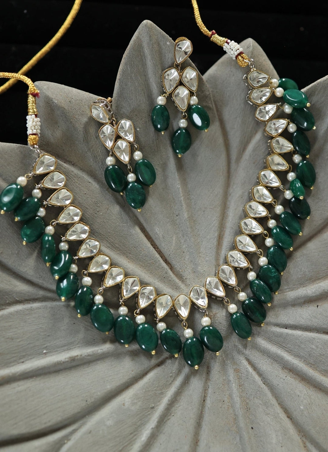 Do Taara Green Polki Necklace SetFabilicious Fashion