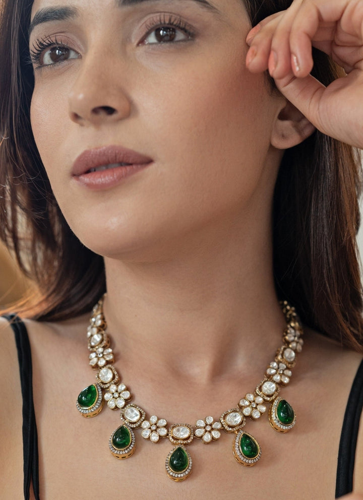 Do Taara Green Polki Necklace SetFabilicious Fashion