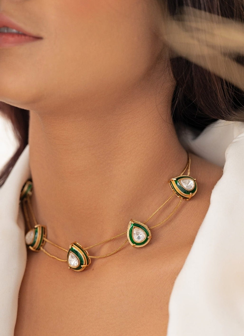 Do Taara Green Polki Necklace SetFabilicious Fashion