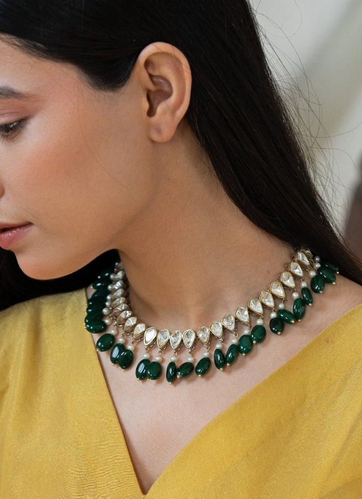 Do Taara Green Polki Necklace SetFabilicious Fashion