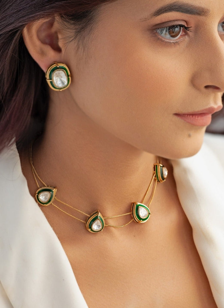 Do Taara Green Polki Necklace SetFabilicious Fashion
