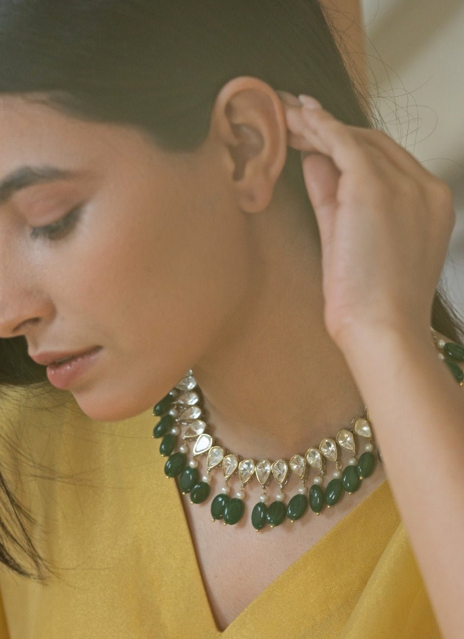Do Taara Green Polki Necklace SetFabilicious Fashion