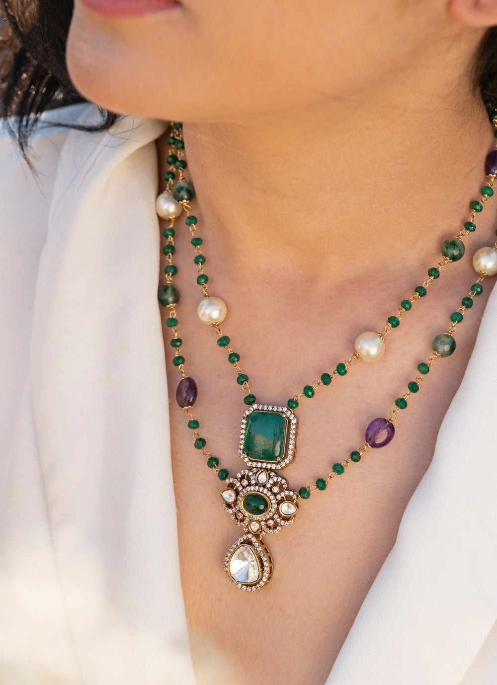 Do Taara Green Polki NecklaceFabilicious Fashion