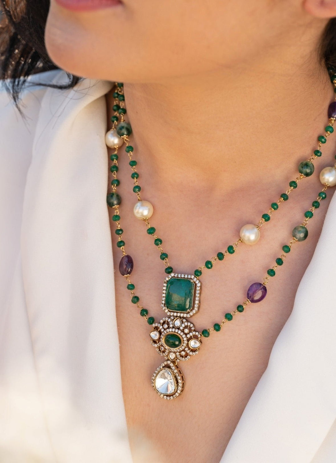 Do Taara Green Polki NecklaceFabilicious Fashion