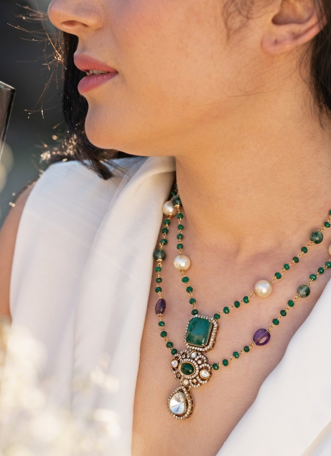 Do Taara Green Polki NecklaceFabilicious Fashion