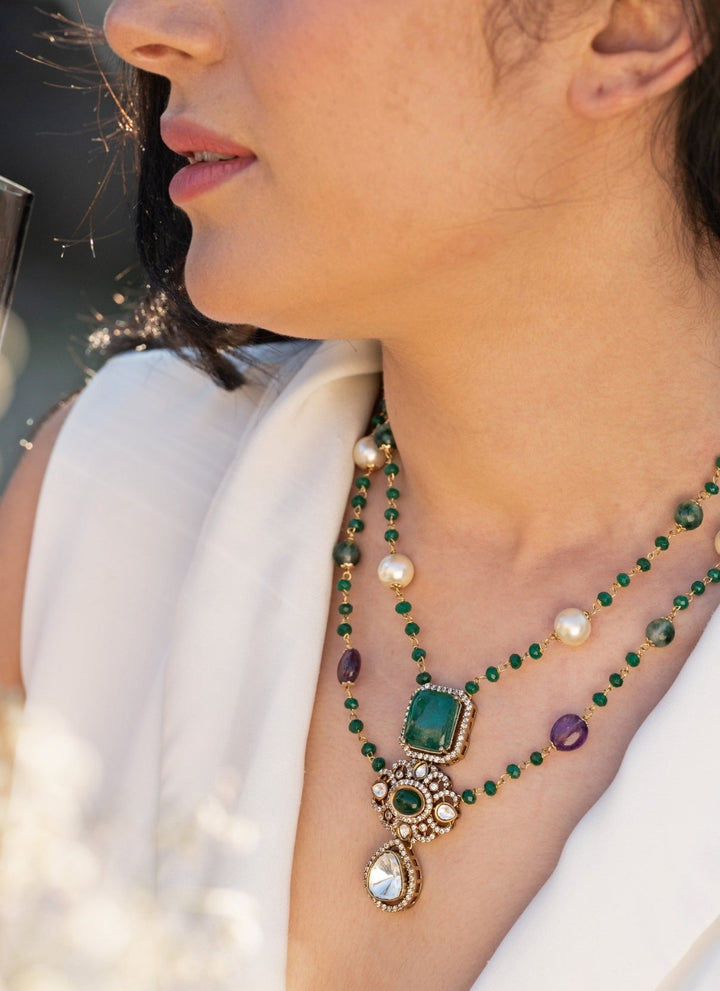 Do Taara Green Polki NecklaceFabilicious Fashion
