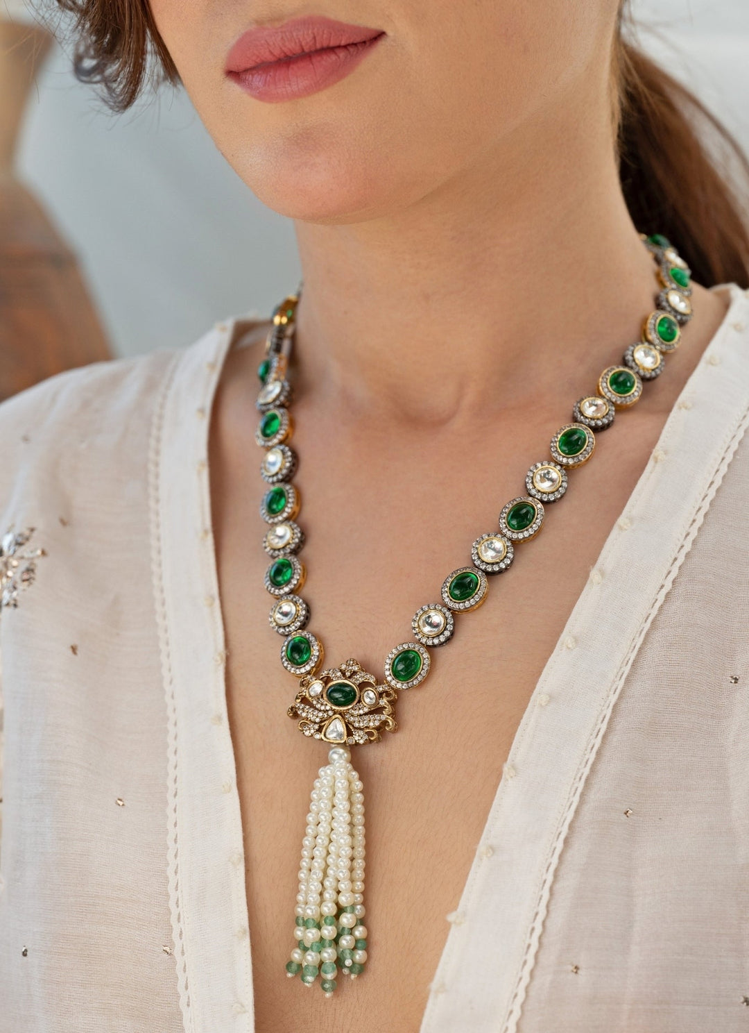 Do Taara Green Polki NecklaceFabilicious Fashion