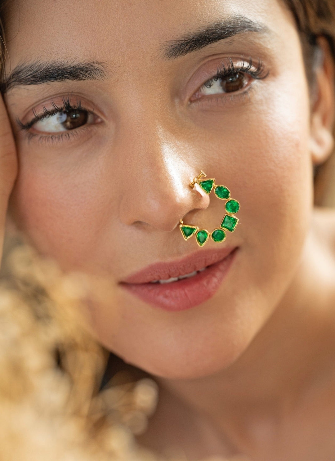Do Taara Green Polki NosepinFabilicious Fashion