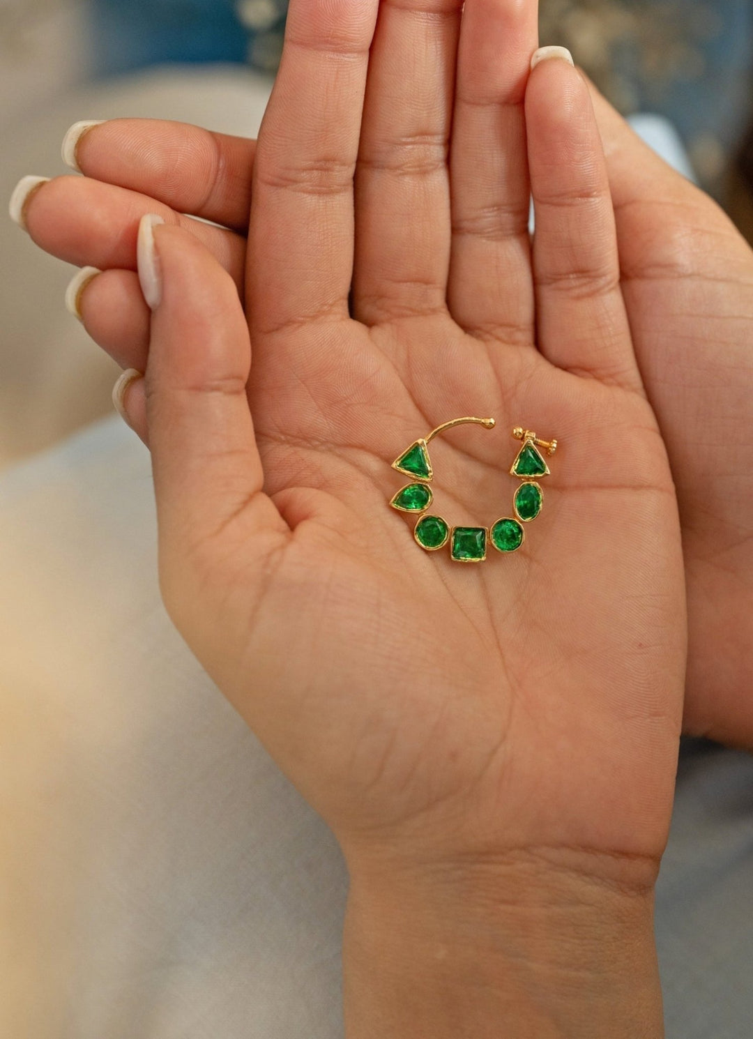 Do Taara Green Polki NosepinFabilicious Fashion