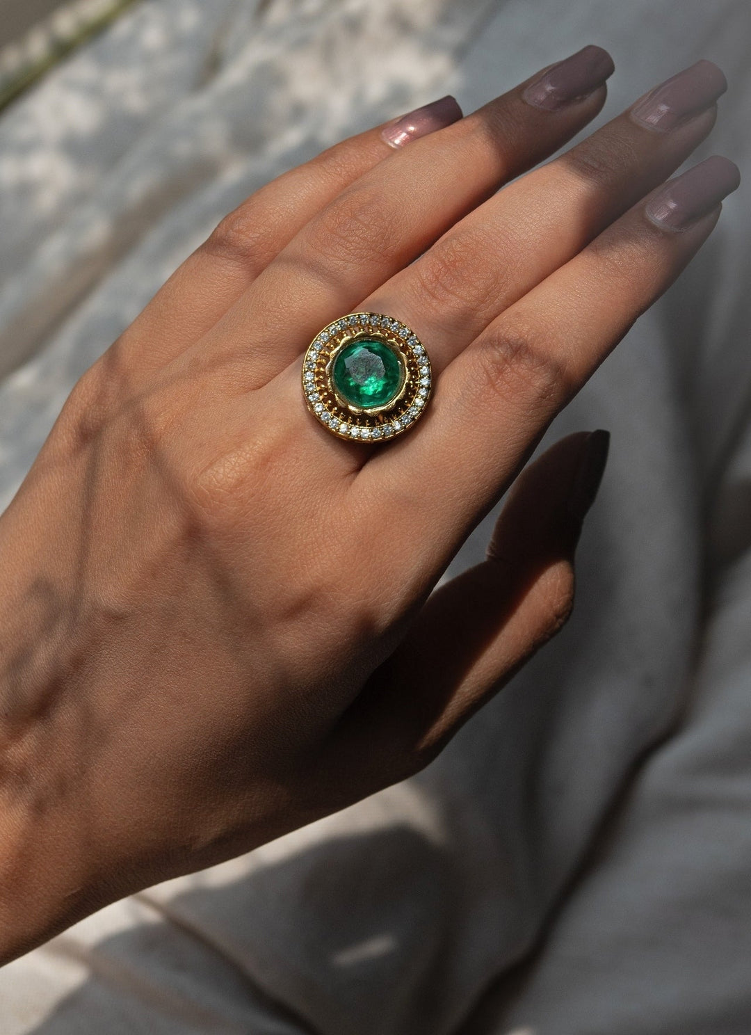 Do Taara Green Polki RingFabilicious Fashion