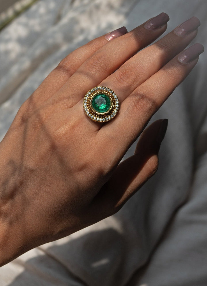 Do Taara Green Polki RingFabilicious Fashion