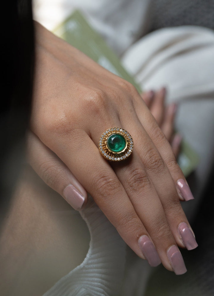 Do Taara Green Polki RingFabilicious Fashion