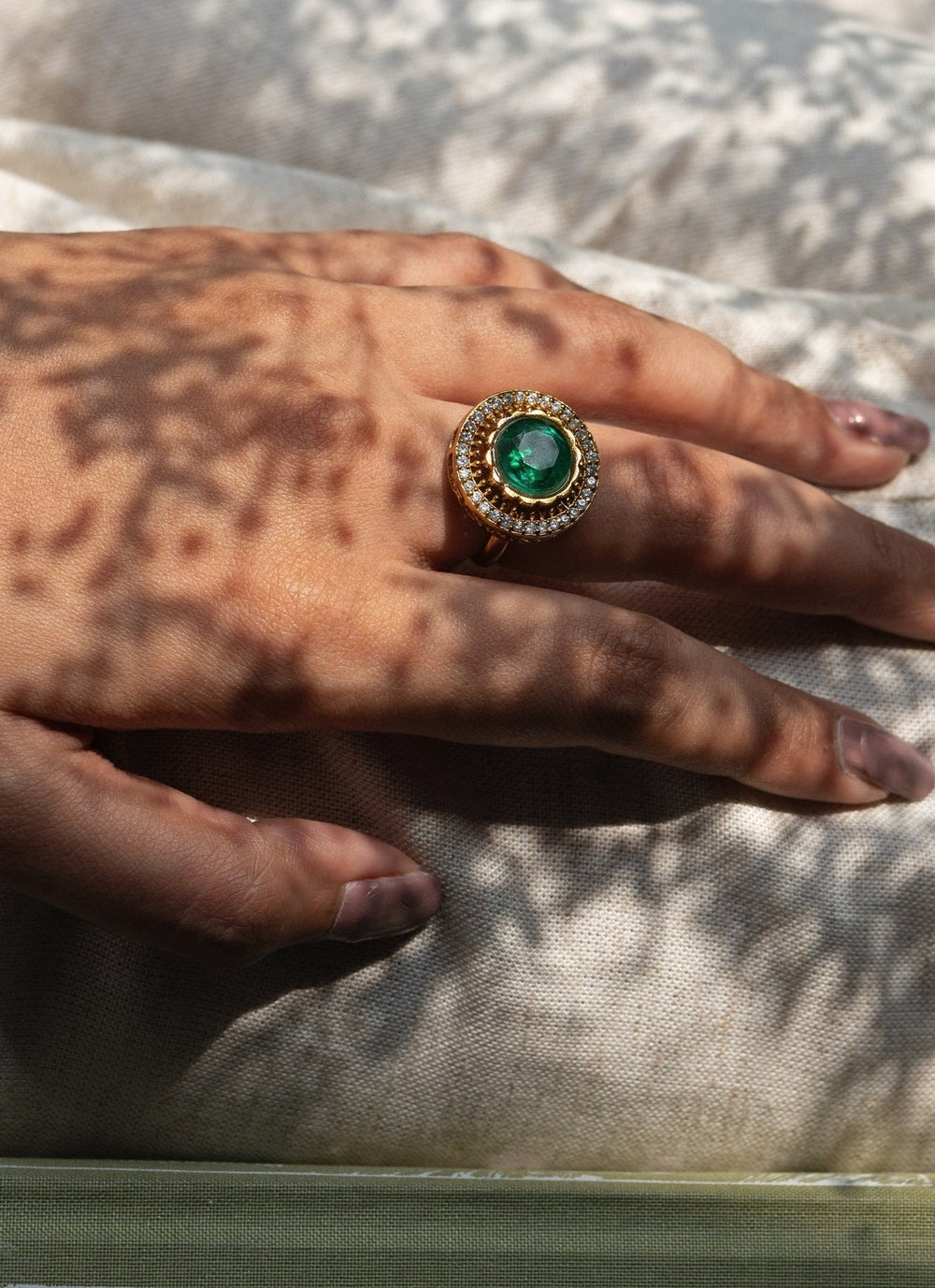Do Taara Green Polki RingFabilicious Fashion