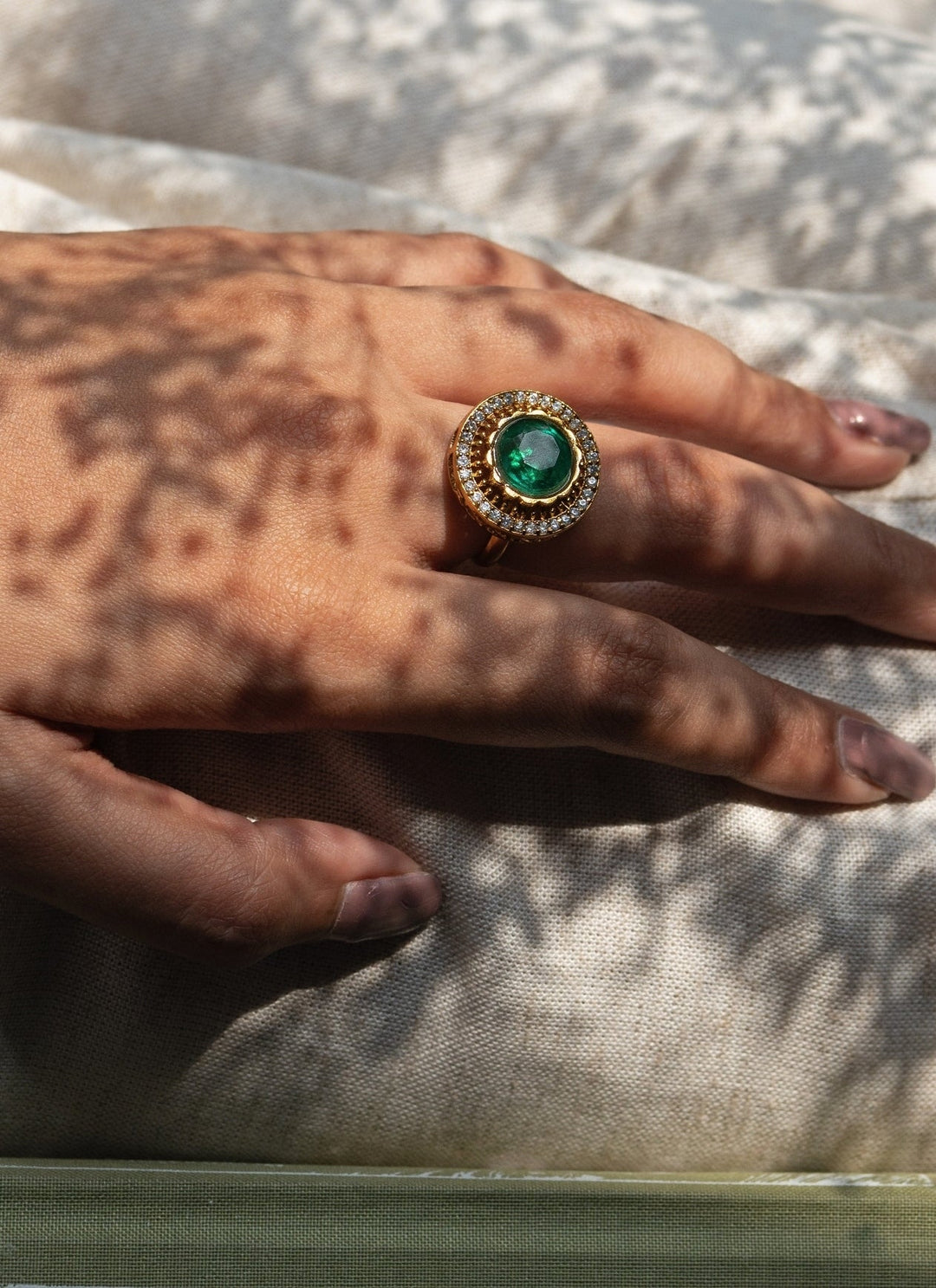 Do Taara Green Polki RingFabilicious Fashion