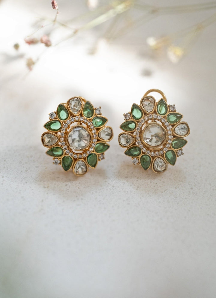 Do Taara Green Polki StudsFabilicious Fashion