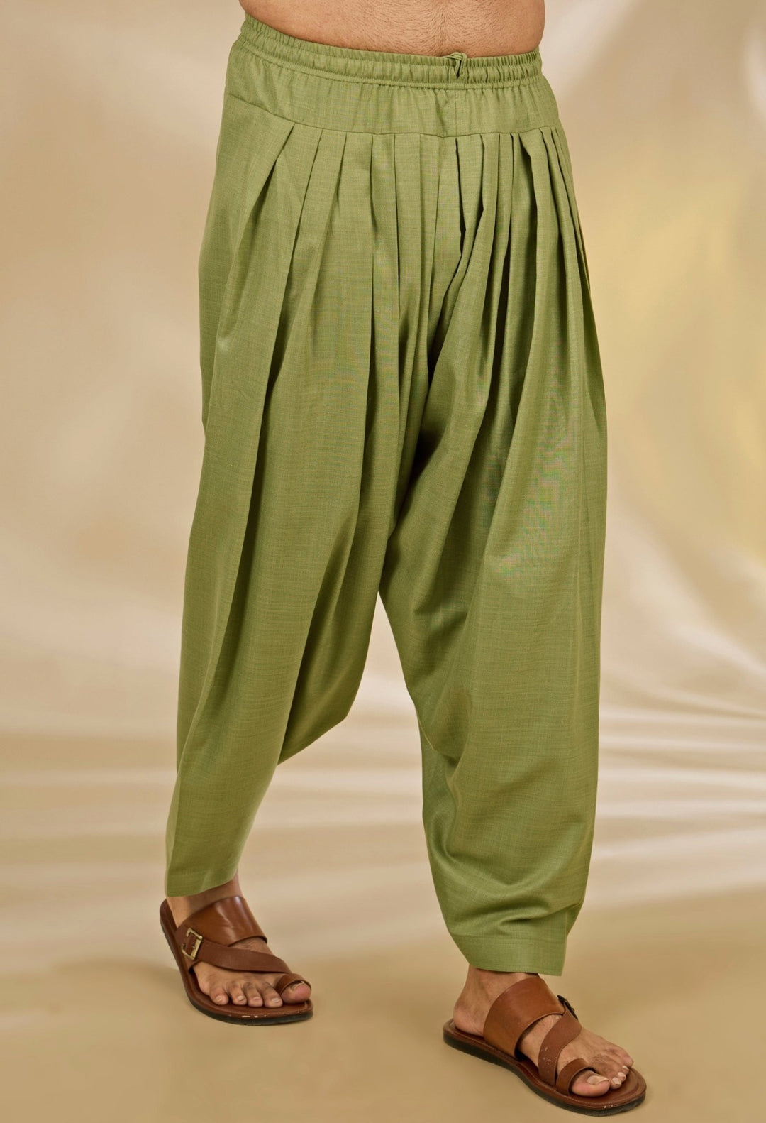 Manish Nagdeo Men Green Printed Silk Kurta SetFabilicious Fashion