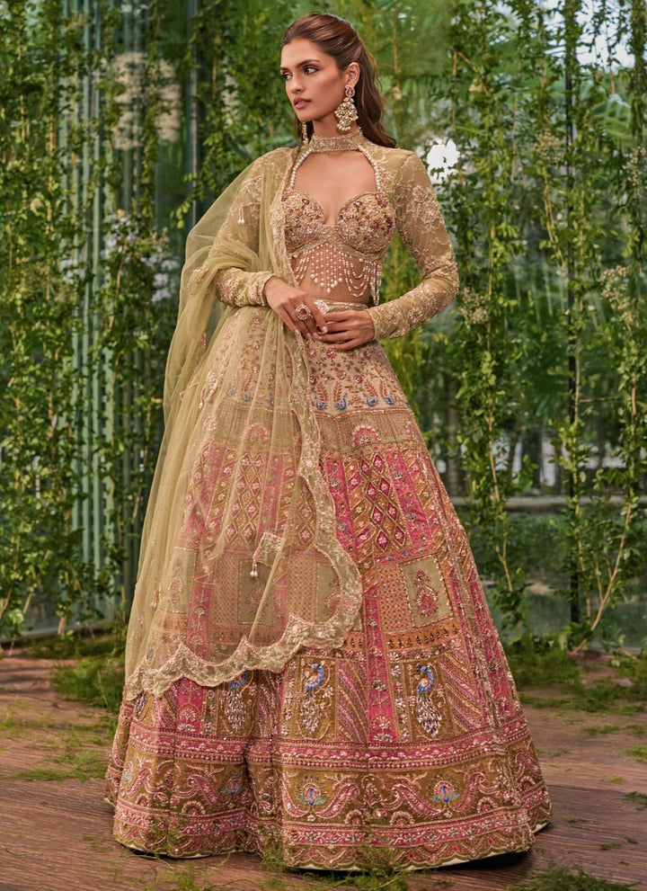 Jigar and Nikita Green Silk Bridal Lehenga SetFabilicious Fashion