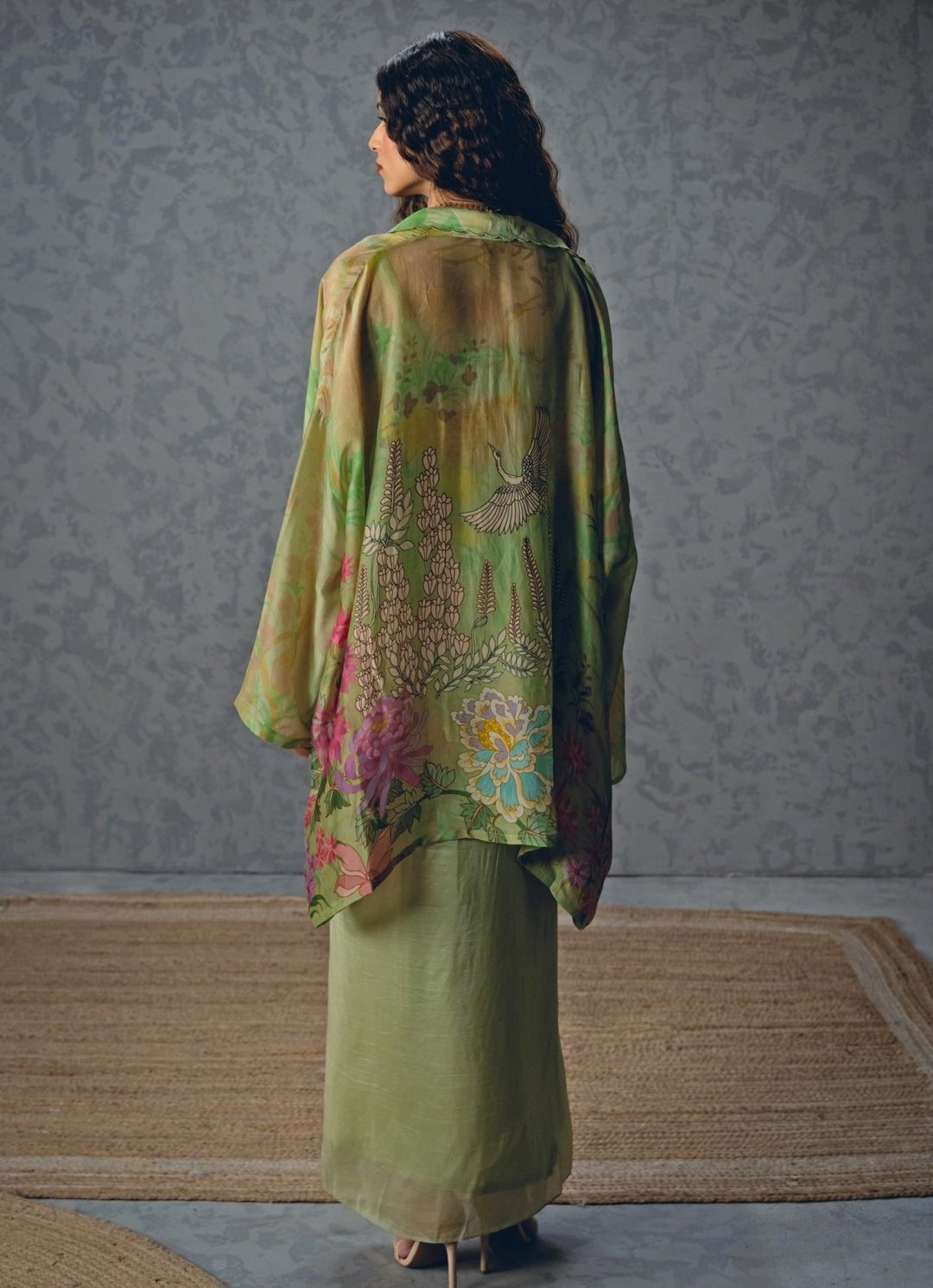 Paulmi and Harsh X Ease Green Silk Organza Skirt Set With JacketFabilicious Fashion