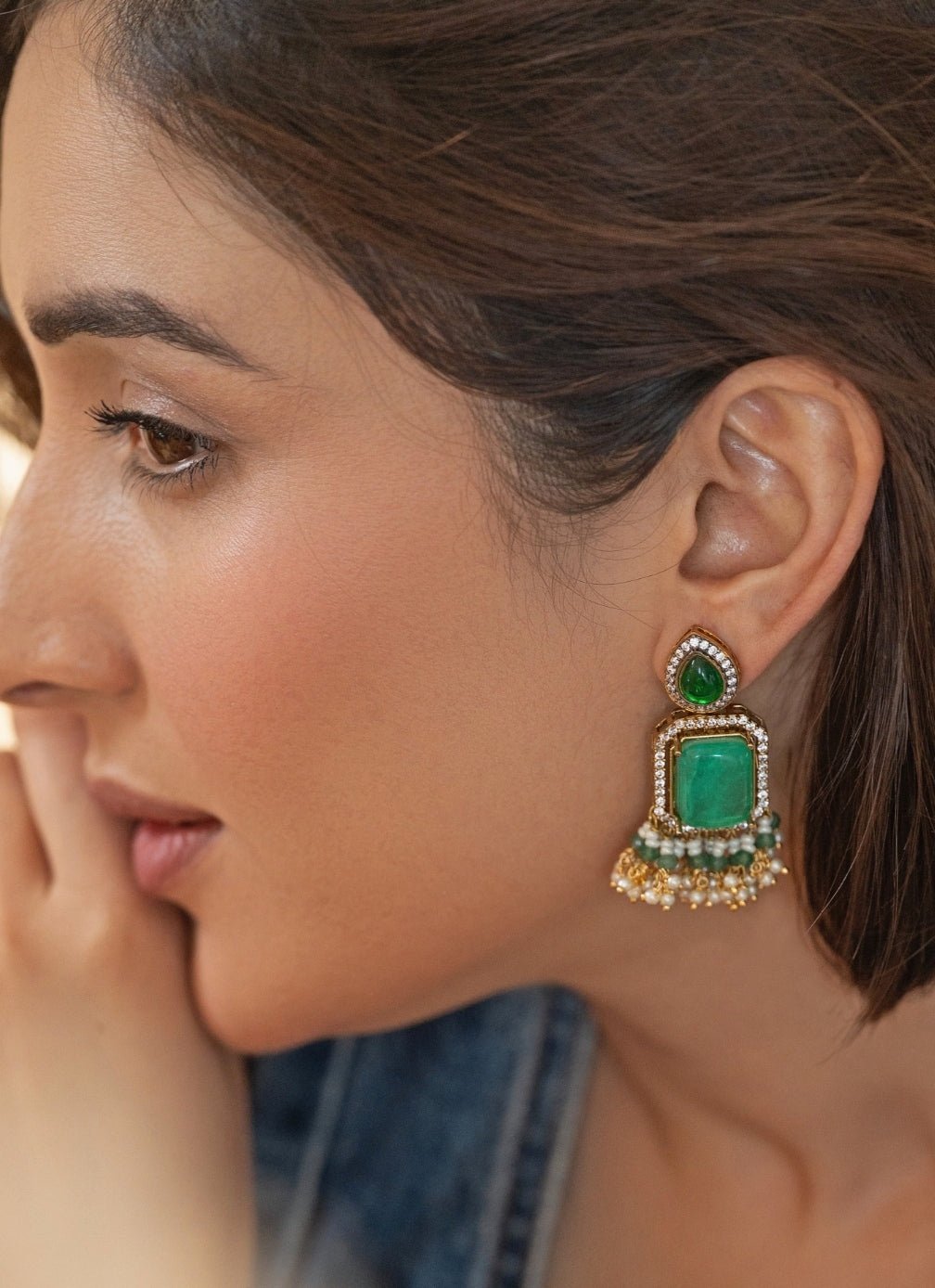 Do Taara Green Statement EarringsFabilicious Fashion