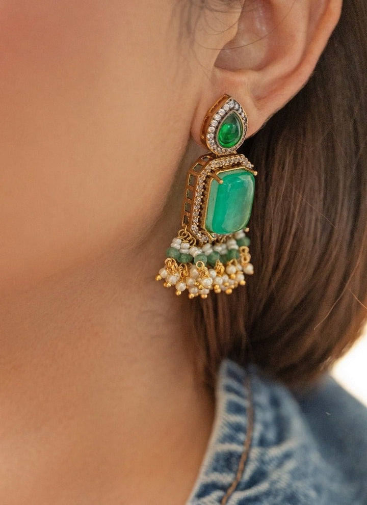 Do Taara Green Statement EarringsFabilicious Fashion