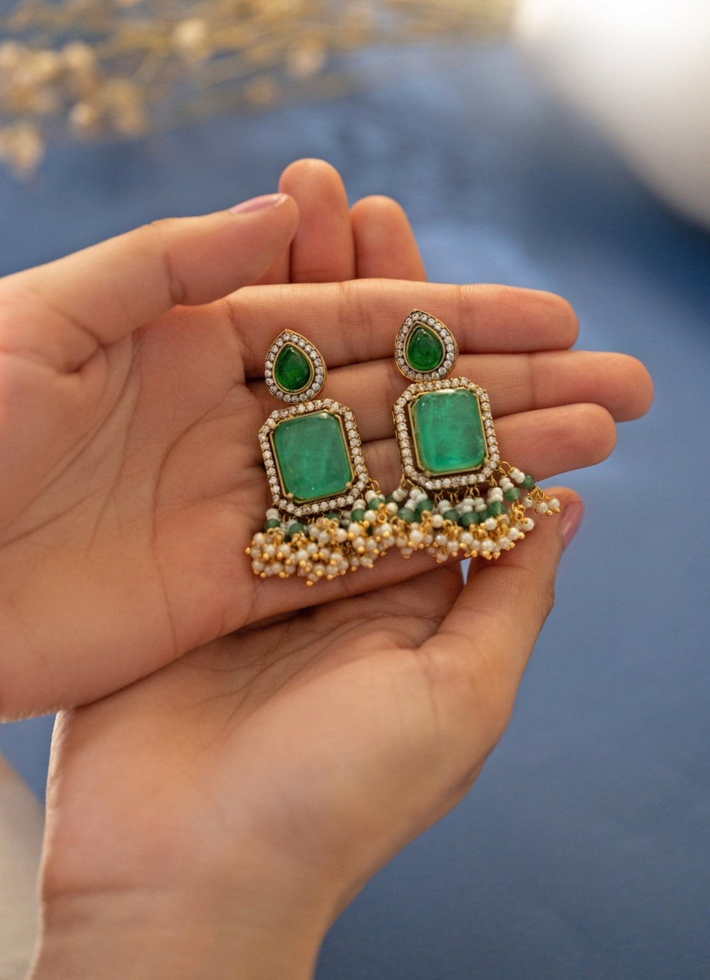 Do Taara Green Statement EarringsFabilicious Fashion