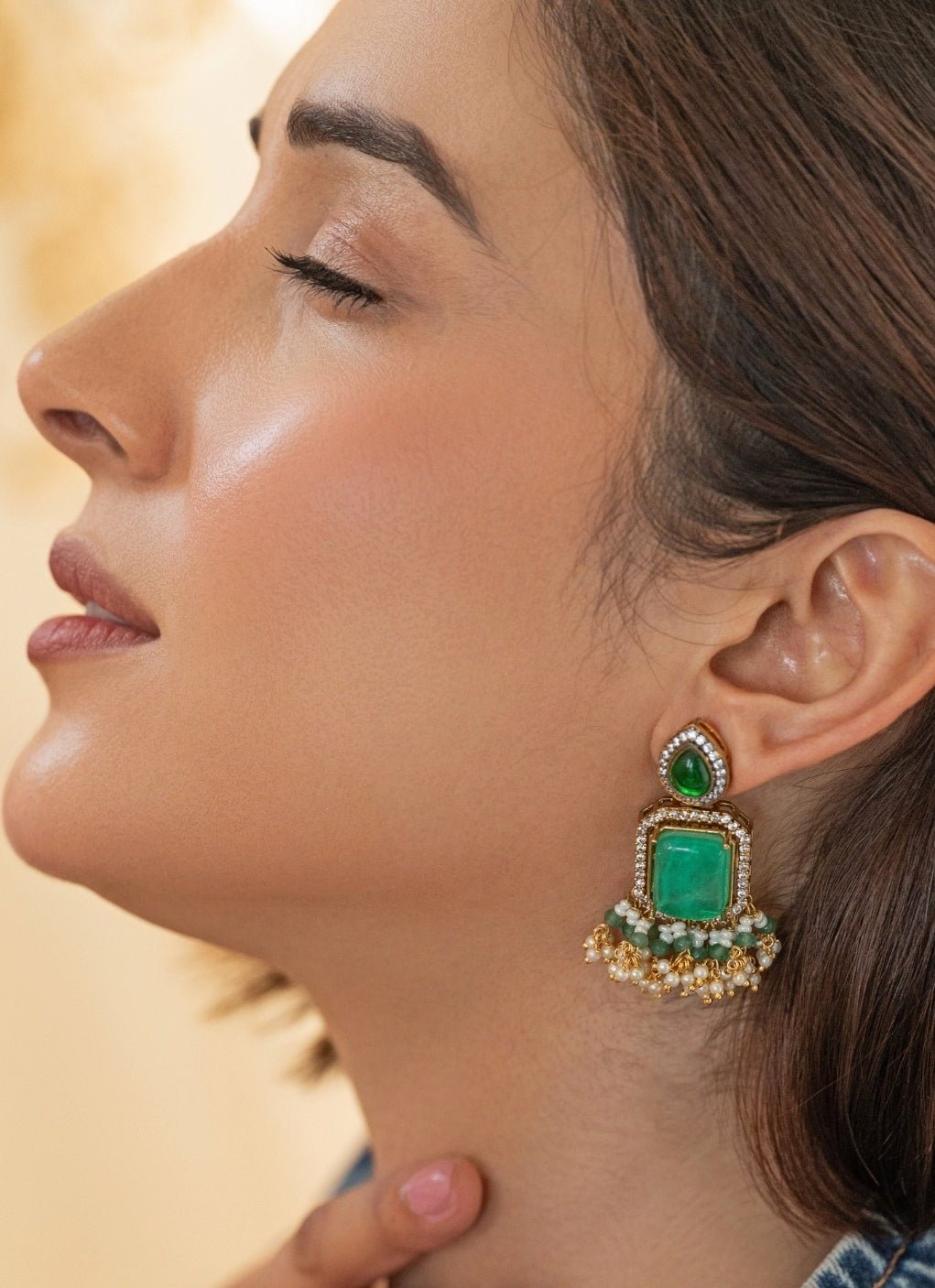 Do Taara Green Statement EarringsFabilicious Fashion