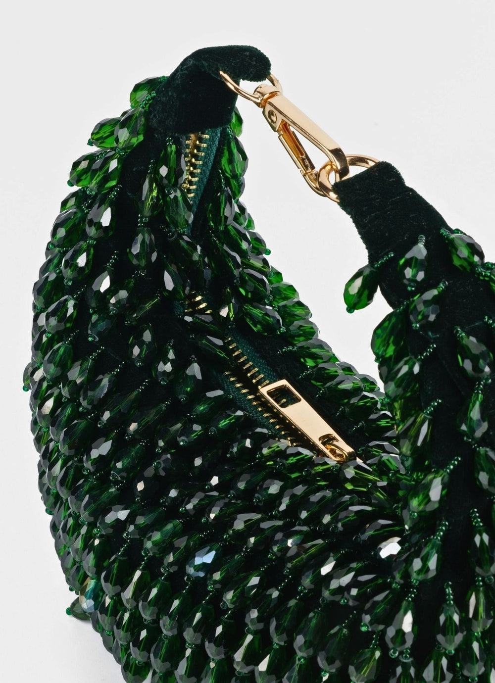 Green Suede Embellished Hobo Bag House of Kosha - Fabilicious Fashion