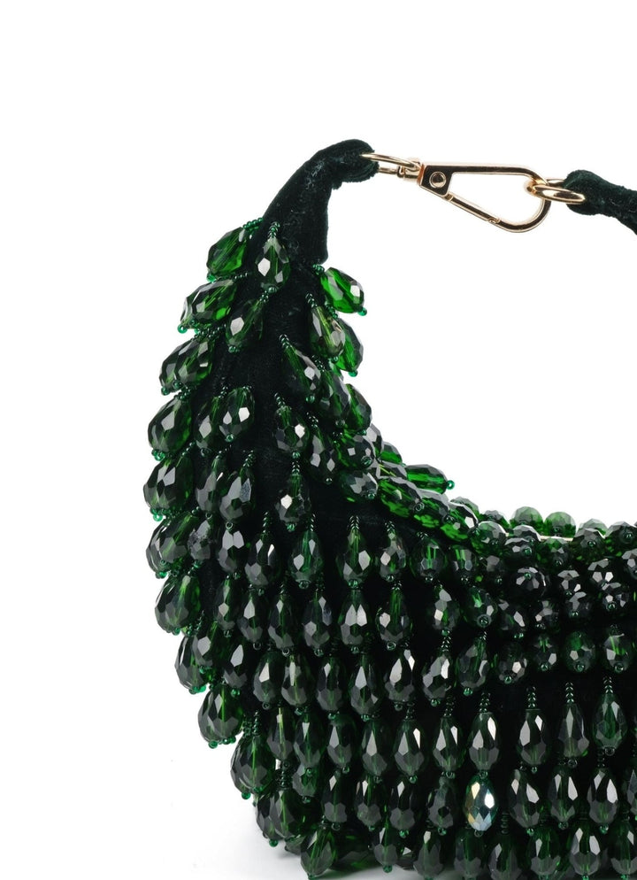 Green Suede Embellished Hobo Bag House of Kosha - Fabilicious Fashion