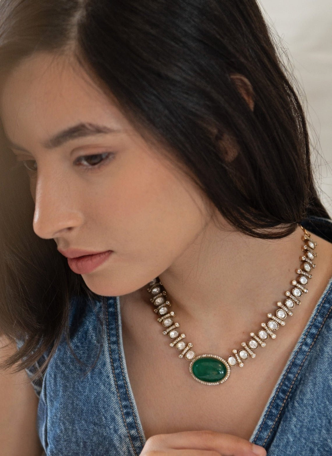 Do Taara Green Victorian Polki Necklace SetFabilicious Fashion