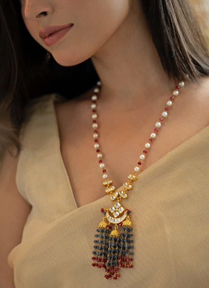 Do Taara Grey And Red Onyx NecklaceFabilicious Fashion