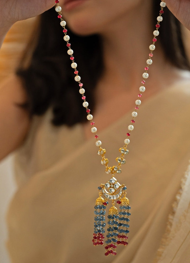 Do Taara Grey And Red Onyx NecklaceFabilicious Fashion