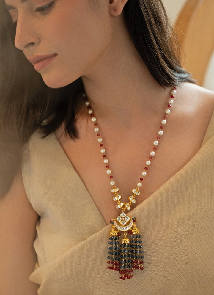 Do Taara Grey And Red Onyx NecklaceFabilicious Fashion