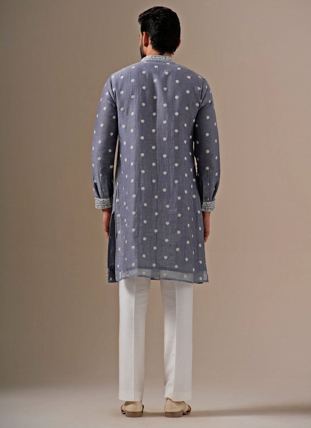 Darzi House Grey Cotton Chanderi Kurta SetFabilicious Fashion