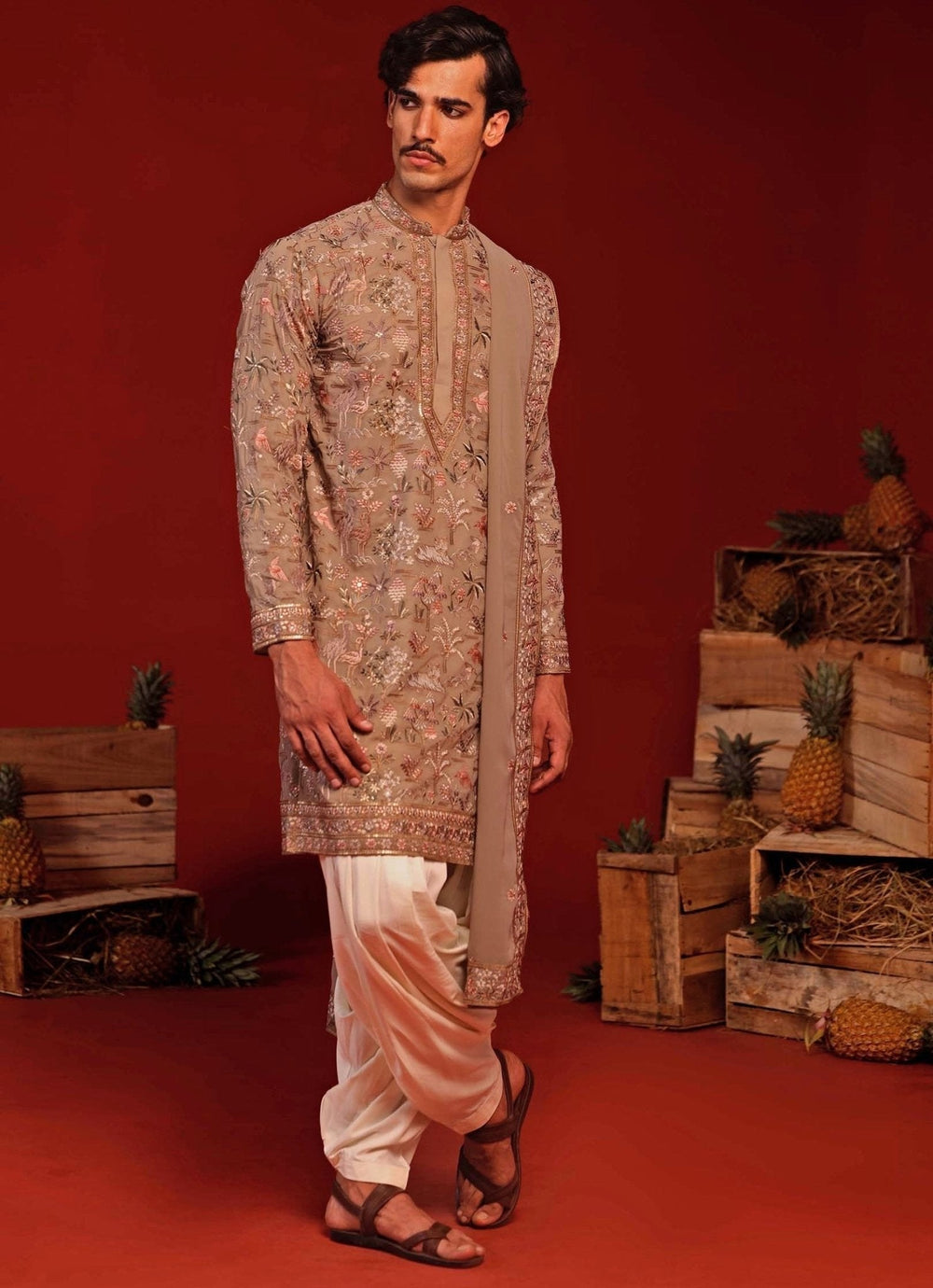 Grey Embroidered Kurta Patiala Pant Set Kalpraag - Fabilicious Fashion