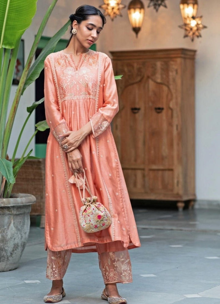 Grey Embroidered Potli AMYRA - Fabilicious Fashion