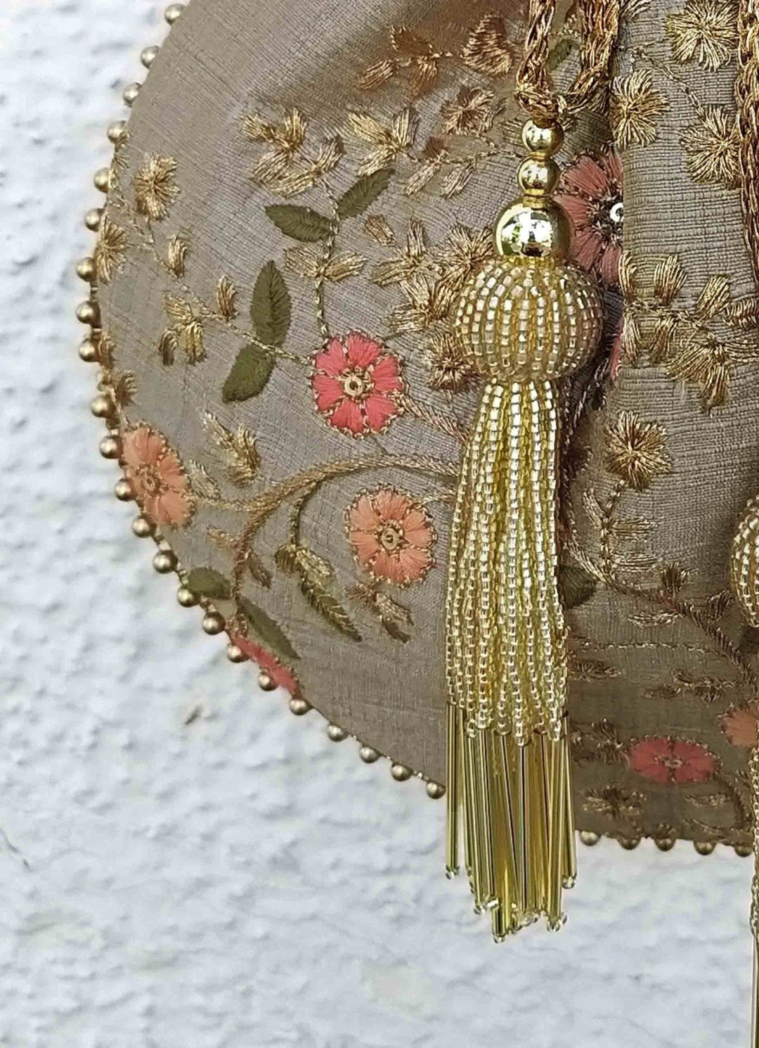 Grey Embroidered Potli AMYRA - Fabilicious Fashion